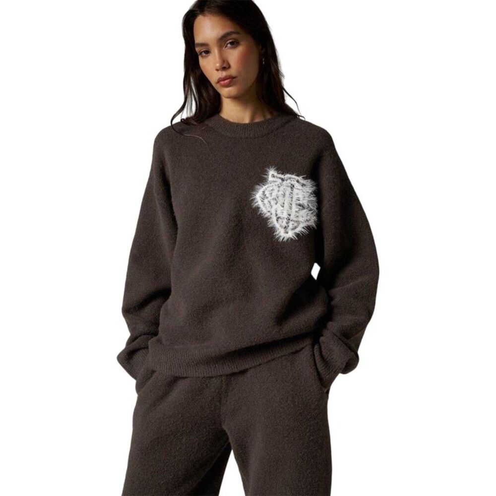Couture Womens/Ladies Fluffy Winter Sweater Top / Brown